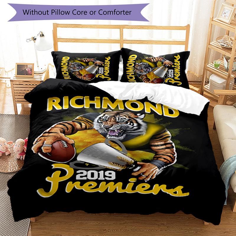 Richmond Tigers 3pcs Bedding Set Duvet Cover Closure Includes 1 Duvet Cover & 2 Pillowcases for All Seasons Bedroom Home Dorm Decor