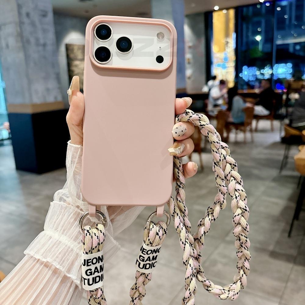 Für iPhone 17 Pro Lanyard Hülle Crossbody Strick-Lanyard Candy Weiche Handyhülle iPhone 17 Pro Max 16 15 14 Plus 13 12 Mini 17Air