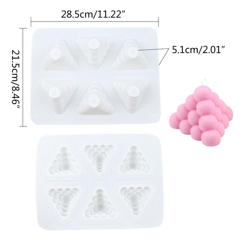Epoxy Handmade Soap Mold Triangle Candle Mold for DIY Decorations Making Soap Candle Resin Clay Cake Baking Mold