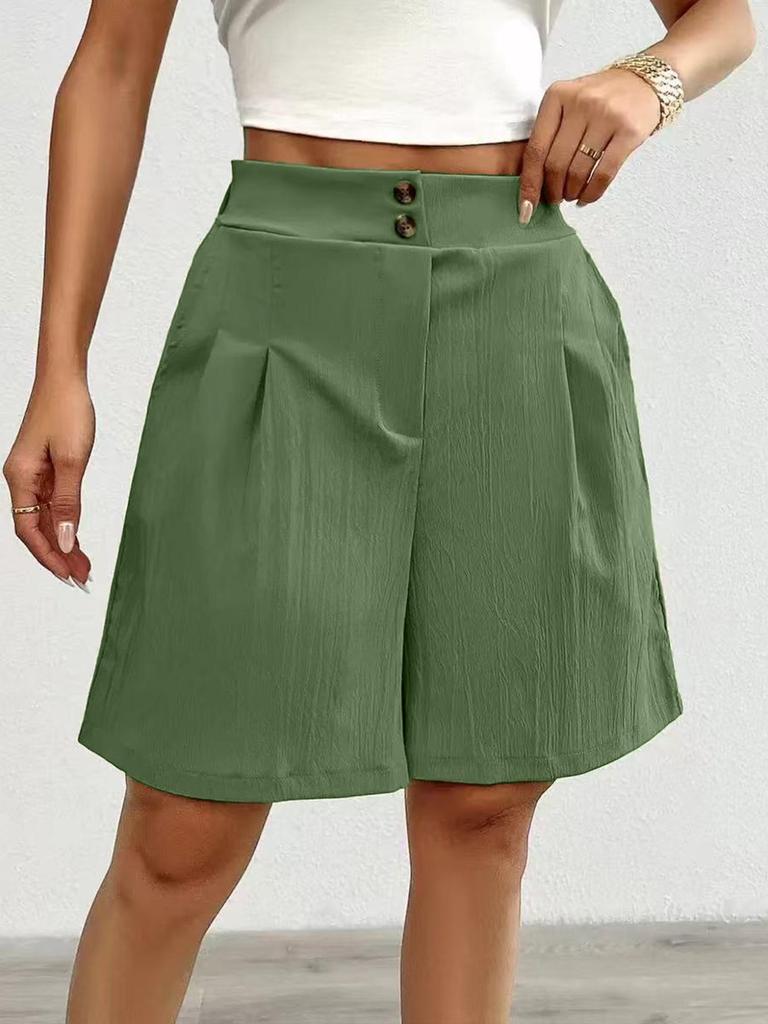 2026TK Summer Women's High-Waisted Loose Wide-Leg Shorts