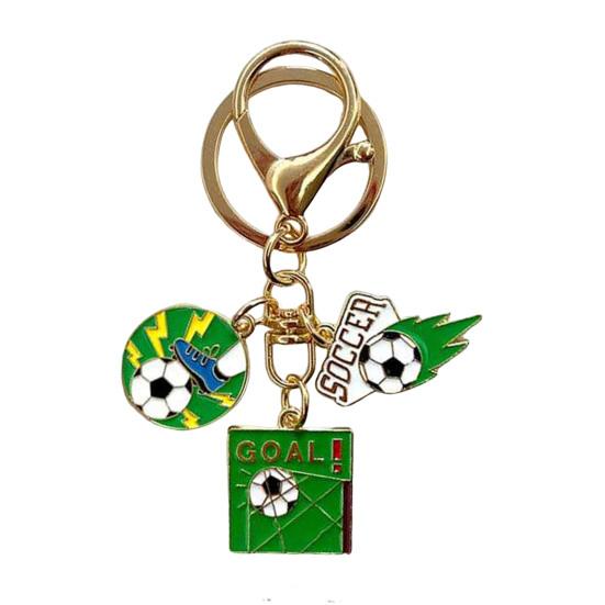 Keychain Pendant with Smooth Golden Lobster Clasp, Soccer Themed Charm Key Holder, Backpacks Car Keys Accessory B