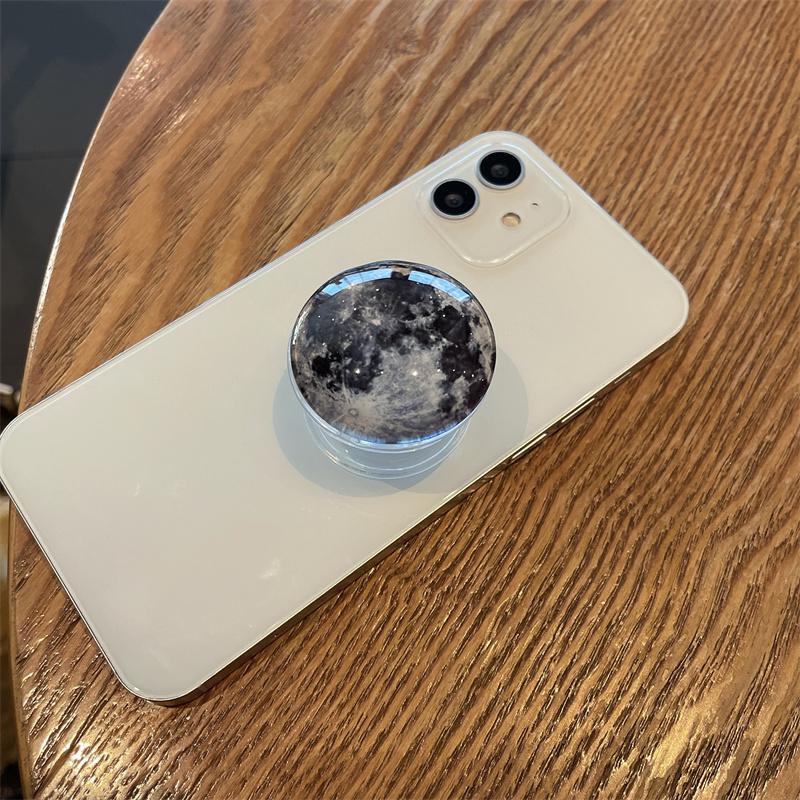 Fashion Amber Marble Universal Mobile Phone Grip Holder Finger Ring Lazy Desk Stand Forest Stripe Space Leopard Print Bracket