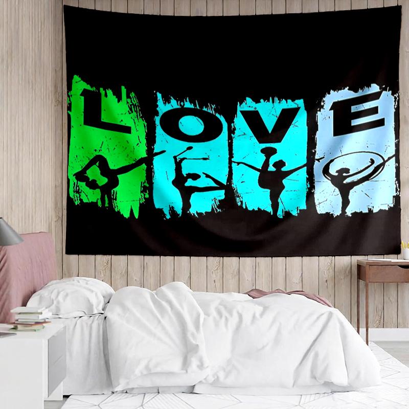 gymnastics Print Tapestry, Backdrop, Easy Setup, Ideal for Bedroom, Office & Living Room, with Aesthetic Wall Hanging Decor.
