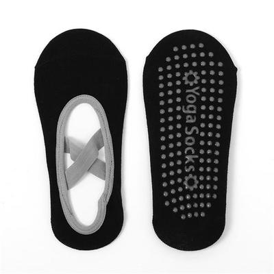 Lina Cross Yoga Socks (Black) / Non-slip Pilates Socks