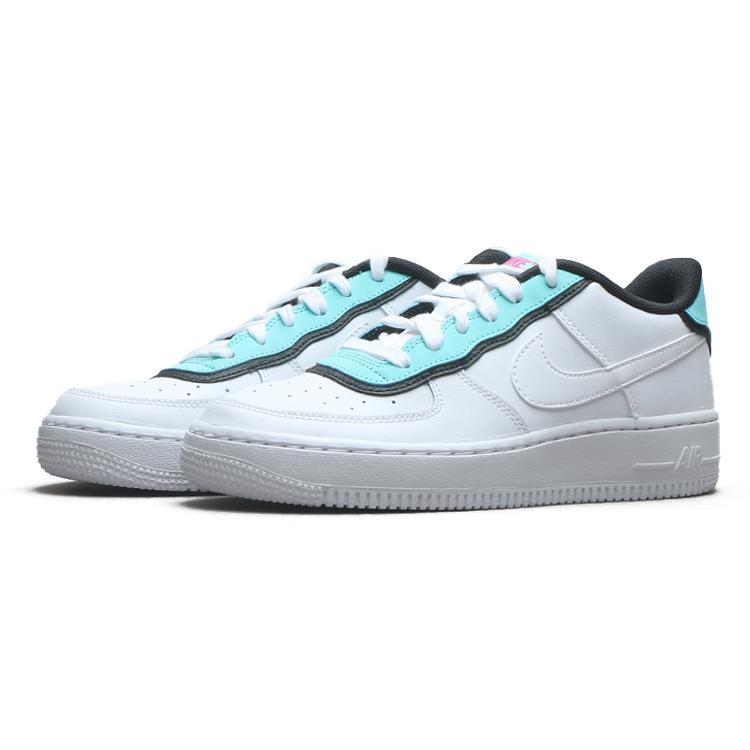 New Nike Air Force 1 Low Double Layer Aqua Black GS BV1084-100