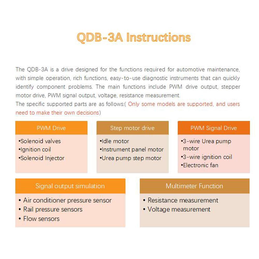 QDB 3A Antrieb Zündspulen-Prüfgerät für Automobile Einspritzventile Magnetventile Leerlauf-Schrittmotor Instrument Auto-Fehlerdetektor