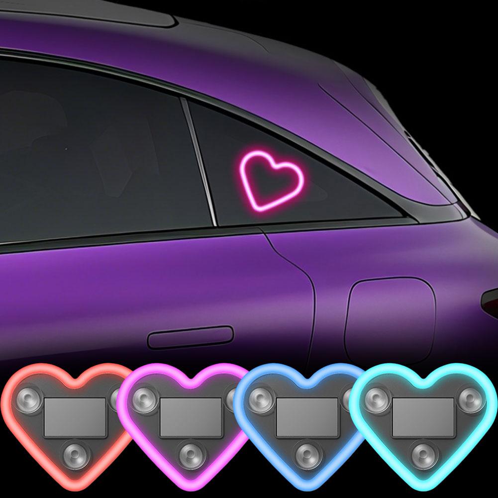 New Car Solar Triangle Window Heart-shaped Light Emitting Light Wiring Atmosphere LED Atmosphere Ligh Interior Heart-shaped T8V0