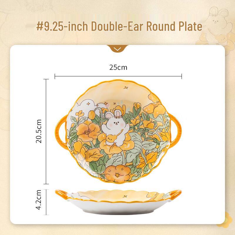 Mod Lanka Flower Rabbit Ceramic Plate