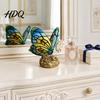 Desk Lamp Warm Light Cute Bedside Table Lamp Butterfly Rose Nightstand Lamps Stained Glass Shape Wing Shade Bedroom Decor Home Decor Romantic Gift