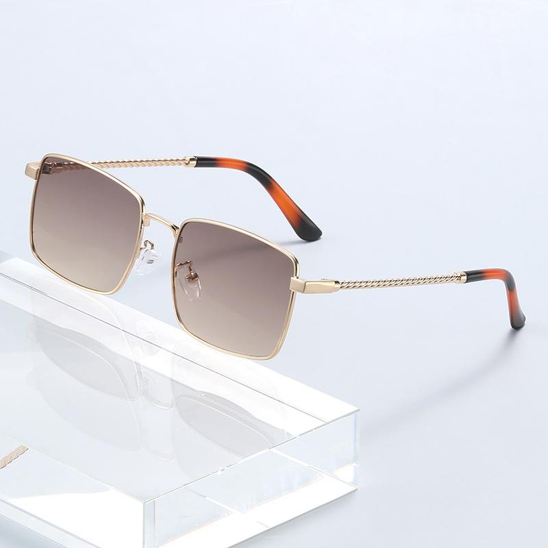 European American Threaded Leg Metal Frame Sunglasses UV Resistant Strong Light Resistant Driving Glasses Fashion