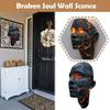 Cracked Soul Wall Light with Black Lava Shattered Effect 3D Resin Art Sconce for Gothic Home Halloween Atmosphere Decoration