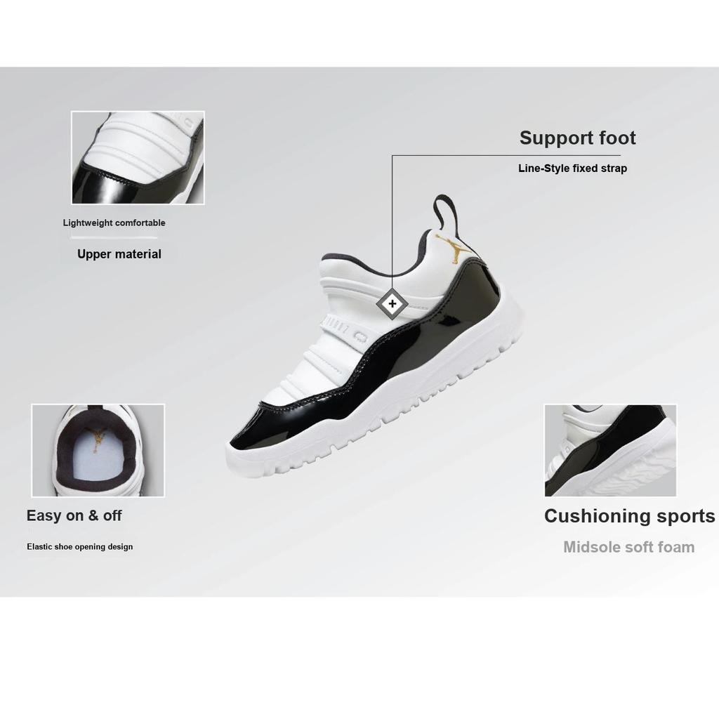 Air Jordan 11 Retro Little Flex PS Gratitude / Defining Moment Kids Sneakers White Black Metallic-Gold BQ7101-170