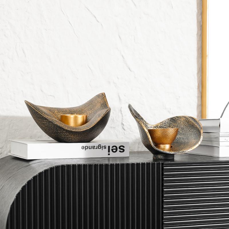 Resin Handicrafts Geometric Candlestick Bowl Candle Holder Tables Centerpieces Gold Candle Holders Home Decoration