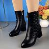 Fashionable Medium Heel Mid Tube Soft Sole Mother's Short Boots Martin Boots for Autumn and Winter