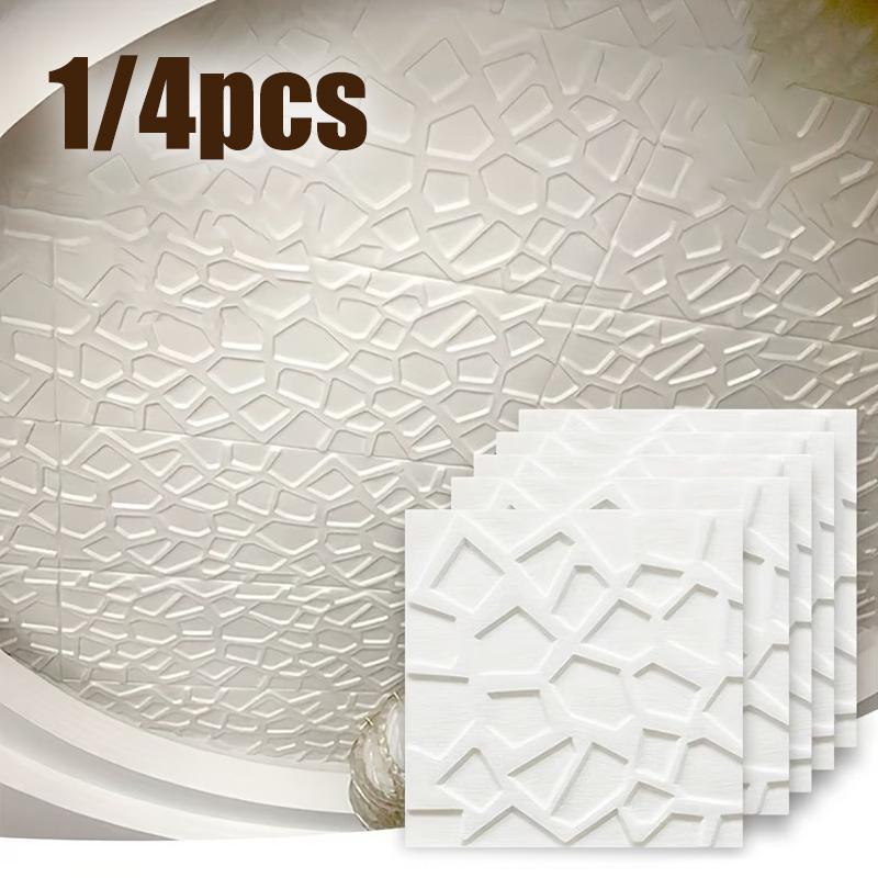 1/4Pcs 3D Foam Ceiling Self-Adhesive Anti-Collision Wall Stickers Waterproof Peel And Stick Background Wallpaper Bed Room Decor