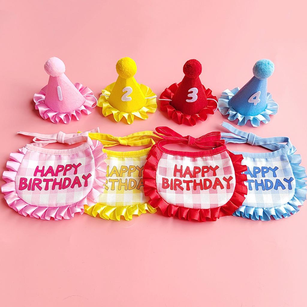 Dog Birthday Decoration Supplies Dog Supplies Pet Party Decoration Set Dog Birthday Hat Bow Tie