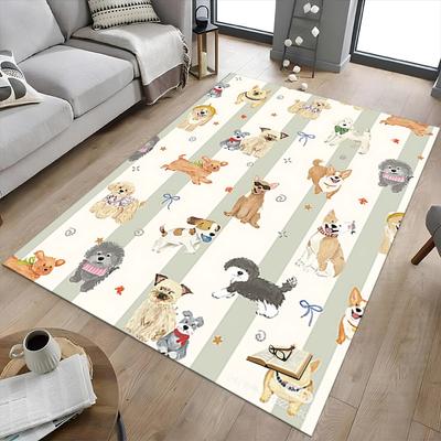 1PC Dogs Pattern Anti-slip Carpet, Suitable for Office, Bedroomand Playrooms. It Can Also Be Used As a Sofa Footrest cover-W98