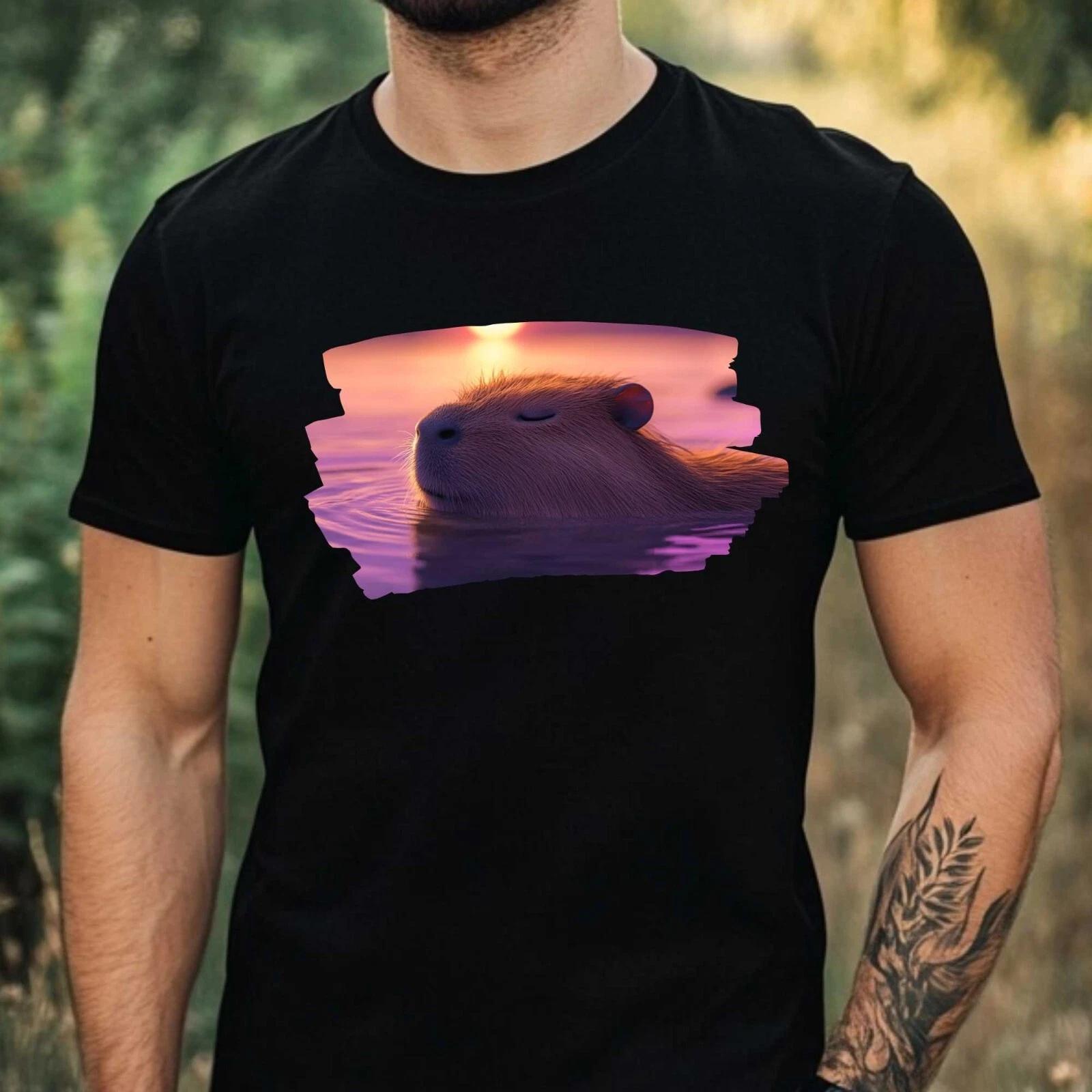 T-Shirt Herren Capybara Motiv Baumwolle Größe XS bis 5XL M