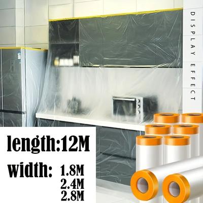 Voorgeplakte Maskeerfolie Schilders Plastic Afdekfolie Tape Auto Lak Maskeerfolie Automotive Schilderij Afdekking Meubel Tapes