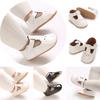 Solid Color Breathable Rretr Mary Jane Spring Baby Shoes PU Newborn Girls Shoes First Walkers Princess Bowknot Baby Prewalke