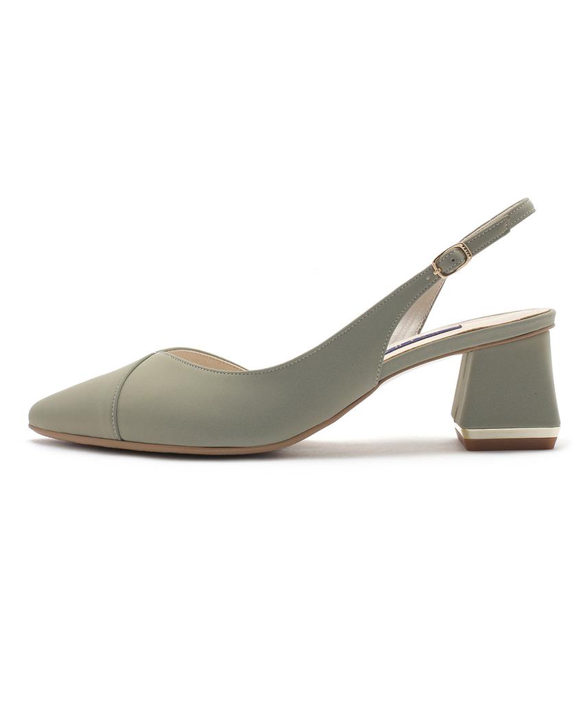 Saera Modern V-Cut Metallic Heel Slingback K56G002 (A Type)