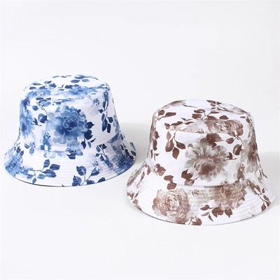 LDSLYJR Spring Summer Polyester Print Bucket Hat Fisherman Hat Outdoor Travel Sun Cap for Girl and Women 09