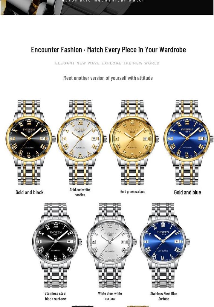 Orologio Meccanico Automatico Impermeabile da Uomo Fenzun 2020 con Calendario Vuoto
