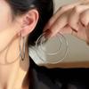 Y2K Millennium Silver Tone Hoop Ear Clips for Women - Cool, No Piercing, Large Round Earrings, European-American Style Aesthetic