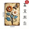 Vintage Floral Tin Sign Rustic Butterfly Wall Art 8x12 Inch Kitchen Bar Cafe Decor