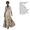 Women Maxi Dress V-Neck Half Sleeve High Waist Long Dress Floral Print Large Hem A-Line Dress Party Daily Wear