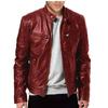 Jacket Mens Motorcycle PU Jacket Slim Fit Jackets Autumn Zipper Windproof Leather Coat Men Clothing Plus Size