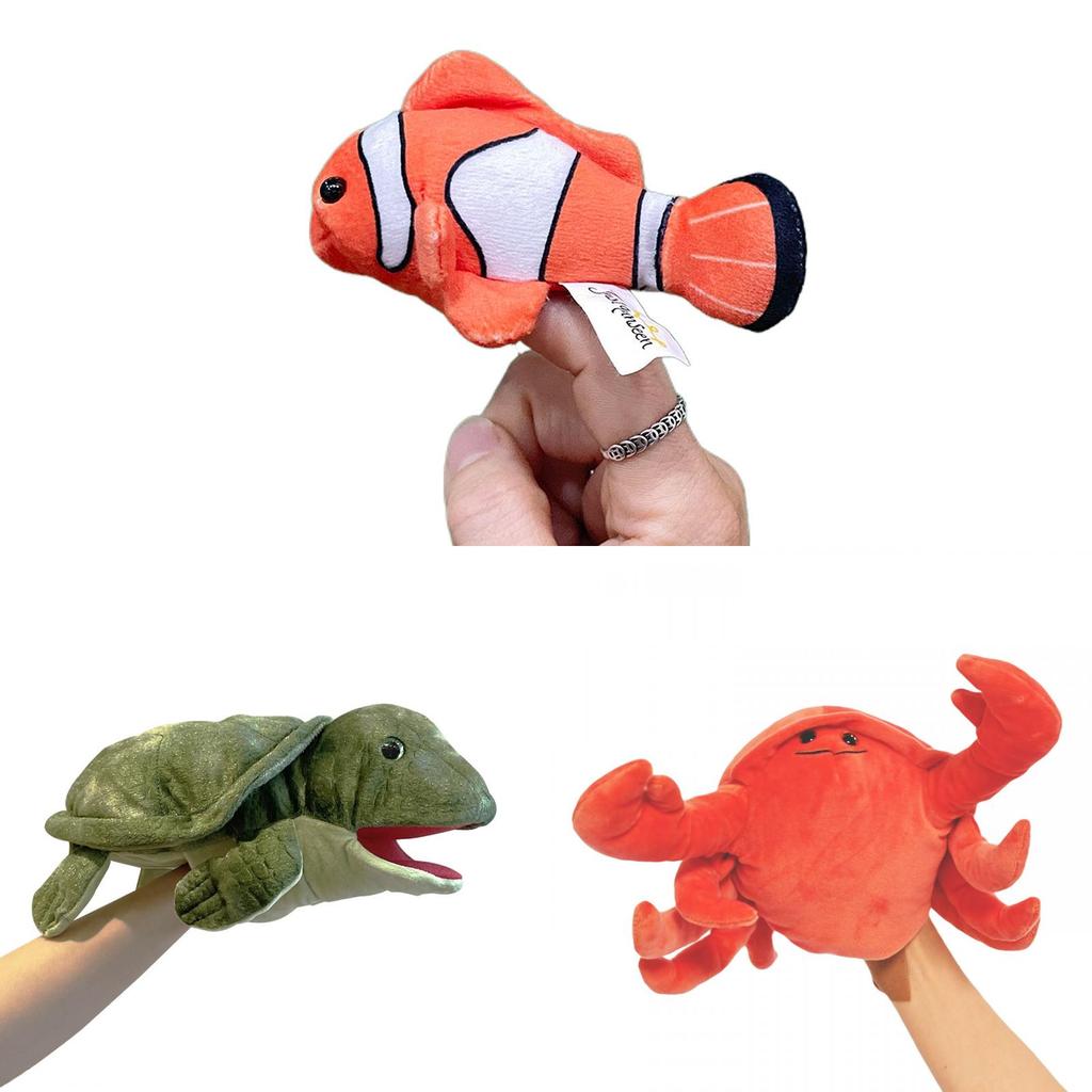 Plüschkrabbe Handpuppe Für Kinder Pädagogisches Spielzeug Weiches Meerestier Geschenk