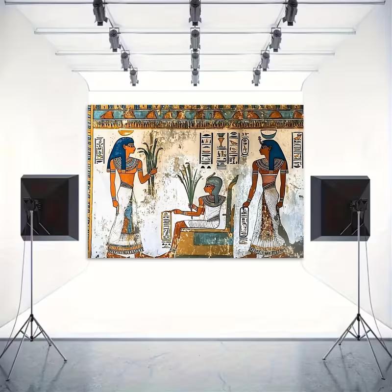 2D Antike Ägyptische Grabmalerei Kulisse Hieroglyphen & Figuren Themen-Deko Hintergrund