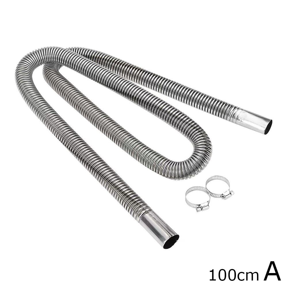 

120/150/200СМ Вихлопний шланг Сталева вихлопна труба Автомобільний паркувальний обігрівач Дизельний Газовий Вентиляційний шланг Автомобільні аксесуари 2025