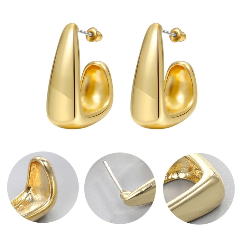 Simple Pea Shaped Alloy Silver Gold Color Drop Earrings For Women Korean Fashion Jewelry Party Girls Unusual Accessory