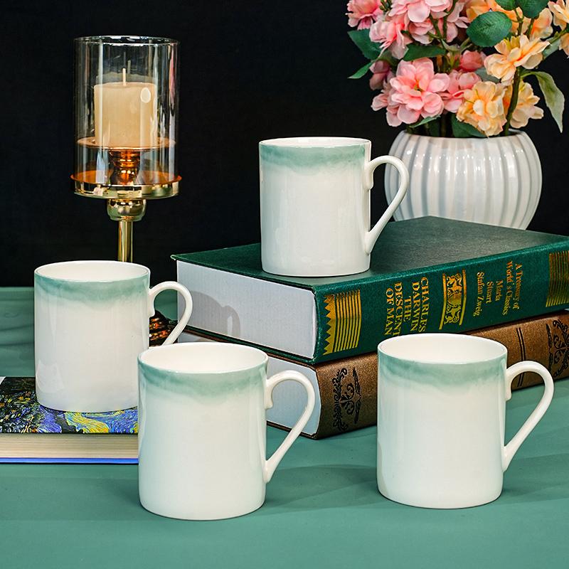 Bone China Mug 300~360ml Household Chinese High Aesthetic Handle Couple Ceramic Water Cups Underglaze Colour Office Coffee Cup