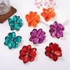 Orecchini a Pendente con Petali Grandi Colorati in Metallo Esagerati per Donne Signora Moda Vintage Orecchini a Bottone con Smalto a Goccia Accessori Gioielli