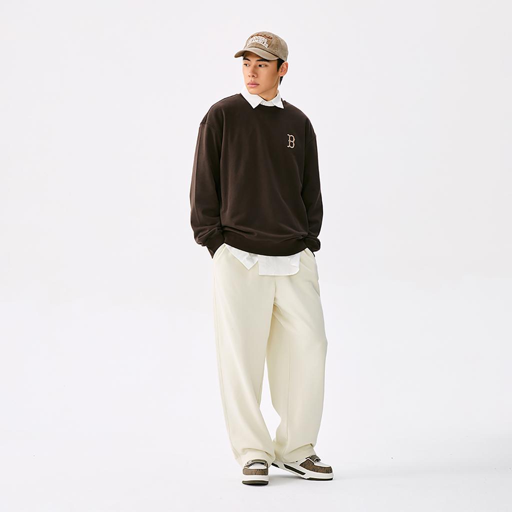 New MLB MONOGRAM Collection Basic Boston Red Sox 25FW Sweatshirt Unisex Standard Brown 3AMTM0654-43BRS