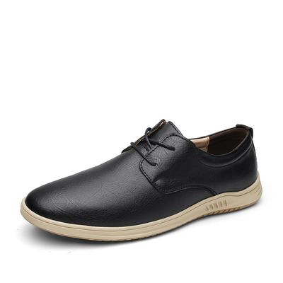 868 Men'S Shoes Casual Shoes Spring Low-Top Leather Dress Gentleman Casual Shoes British Single Shoes Lace-Up Flat Bottom