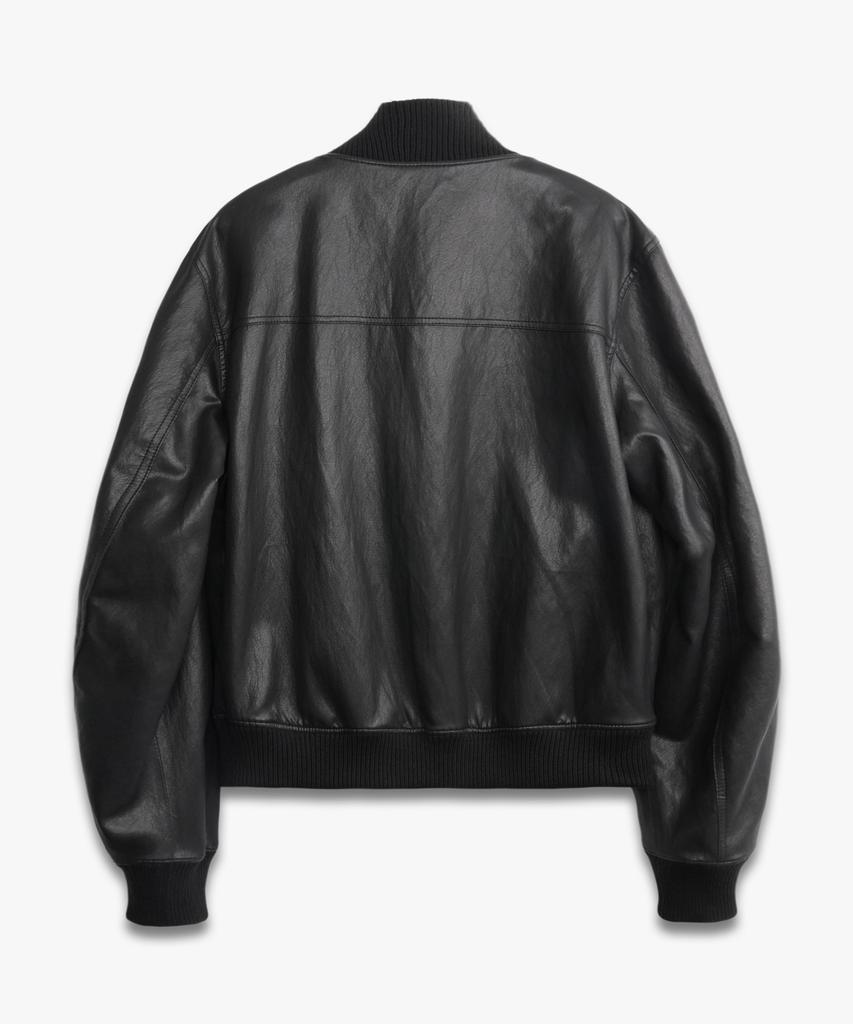 DOFFJASON Waxed Crop Leather Tanker Jacket Black