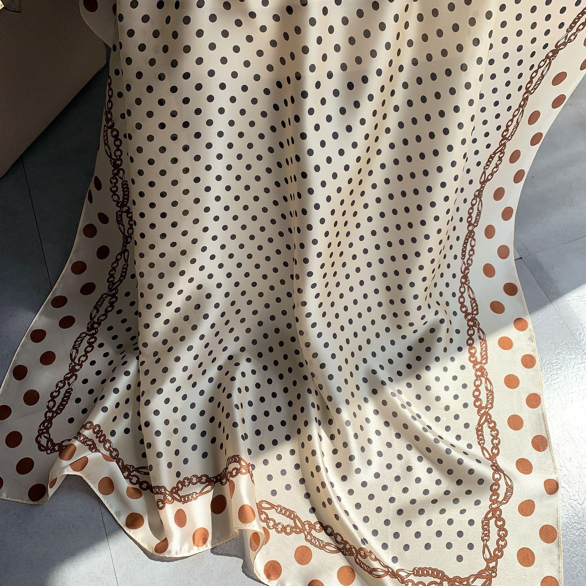 

Высококачественные роскошные шелковые шарфы, повязка на голову, шарфы, шейный шарф для женщин, шелковый шарф с цепочкой, женская декоративная шаль 180-90cm