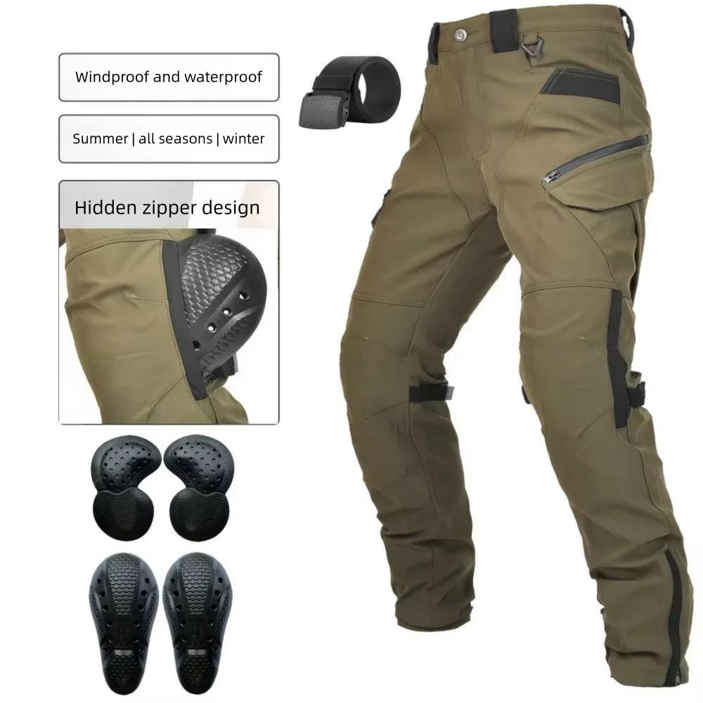 Motorcycle Pants All-season Windproof Double-layer Breathable High-waisted Moto Riding Pants Anti-drop Pants