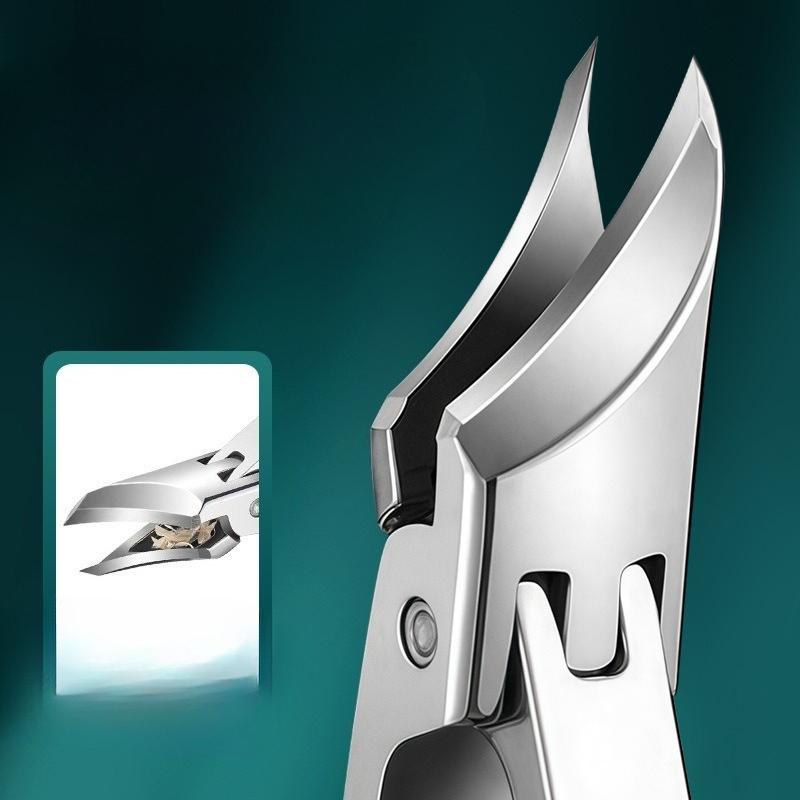 Wide-opening Nail Clipper with Ultra-sharp Stainless Steel Curved Tip - Anti-splash Nail Clipper for Nail Groove