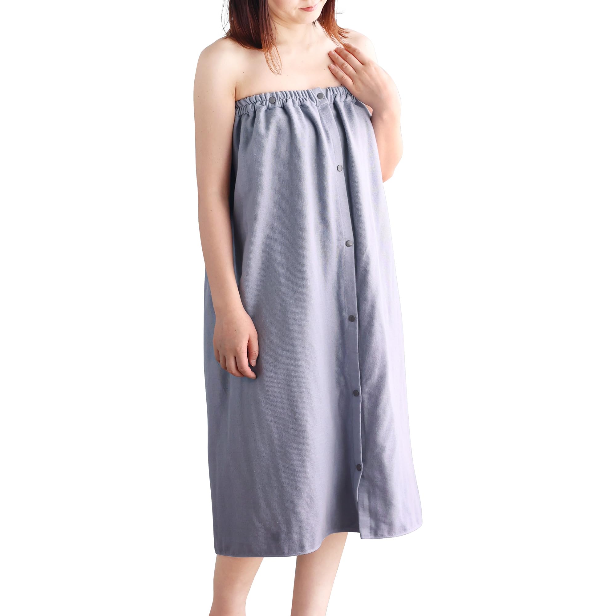 Hiorie Wrap Towel for Pool Bath (Hiorie) Japanese-made Adults, Towel, Towel, Blue-Gray