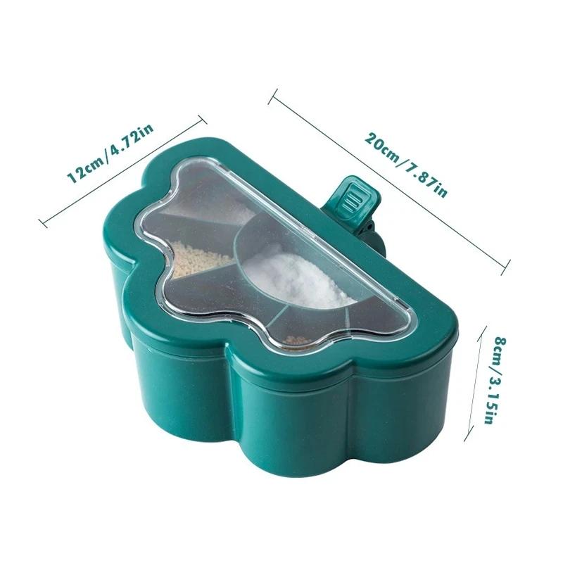 Seasoning Jar Multi-functional Plastic Storage Seasoning Box Multi Grid Salt Jar Pepper Sugar Bowl Spice Condiment Container