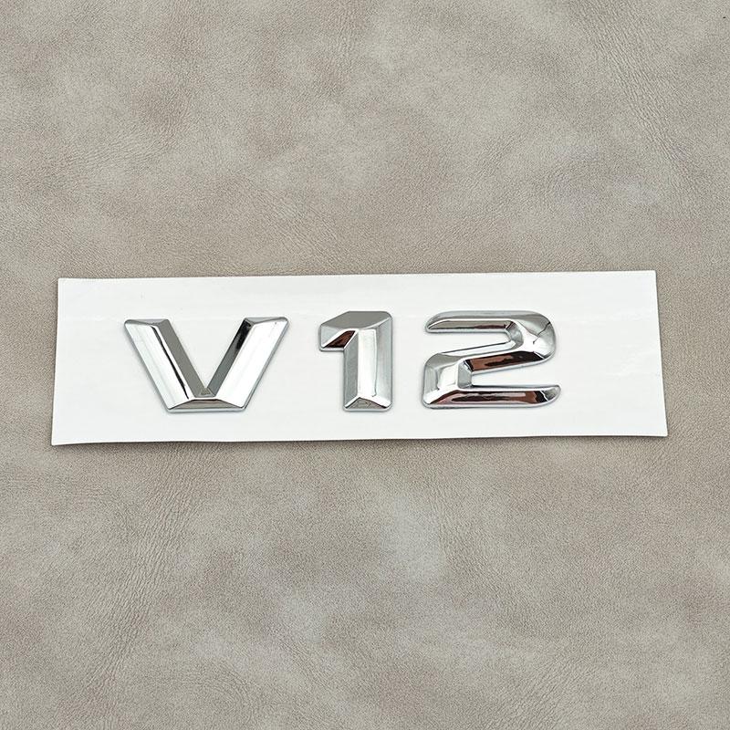 3D ABS Chrome Letters V6 V8 V10 V12 Car Fender Rear Trunk Badge Sticker For W205 W204 W213 W212 W221 Accessories