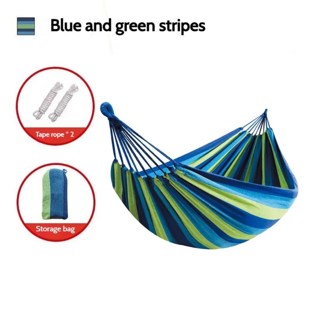 

Comfortable canvas hammock chair durable indoor/outdoor swing seat for garden, patio, camping, home leisure синій