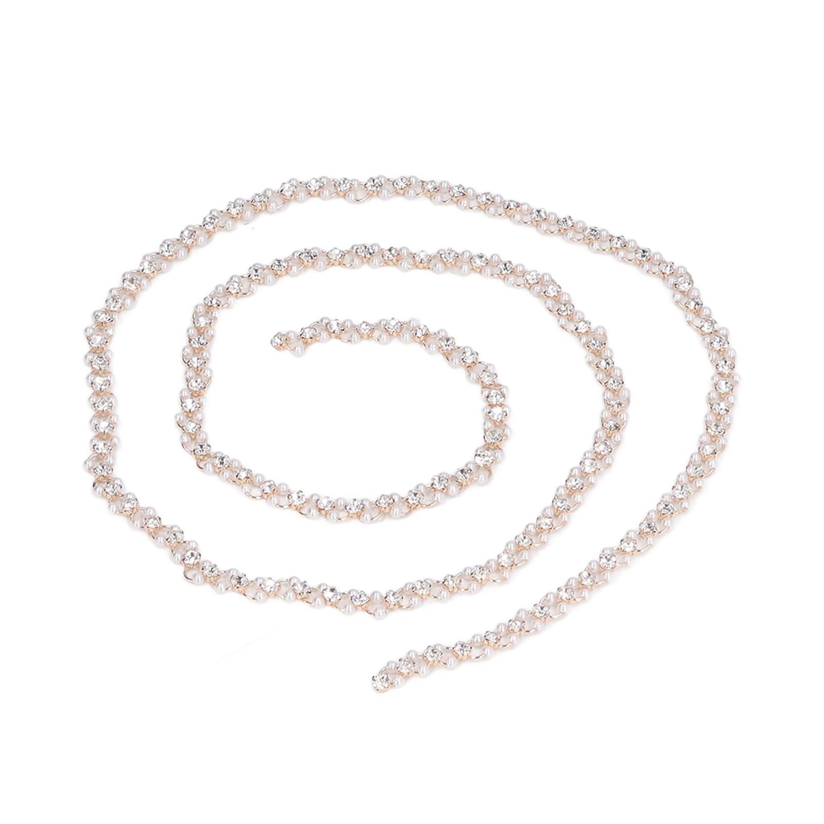 

Rhinestone Chain 1 Yard Glossy Exquisite Eye Catching Wide Application Highly Durable Rhinestone