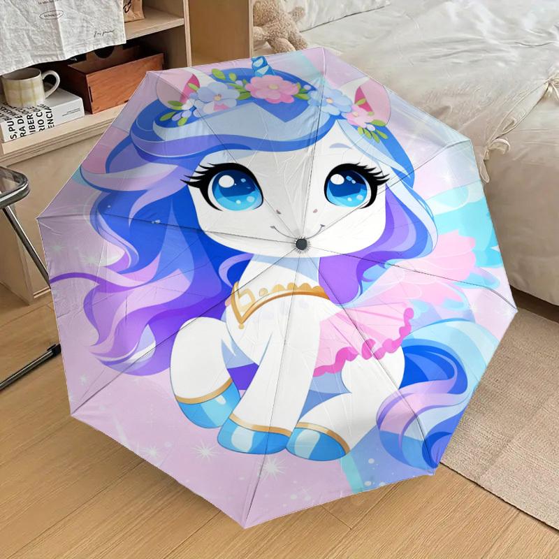 1pc Unicorn Fantasy Pattern Umbrella Design Automatic Opening and Closing Umbrella, High-quality Travel Umbrella, C1128168
