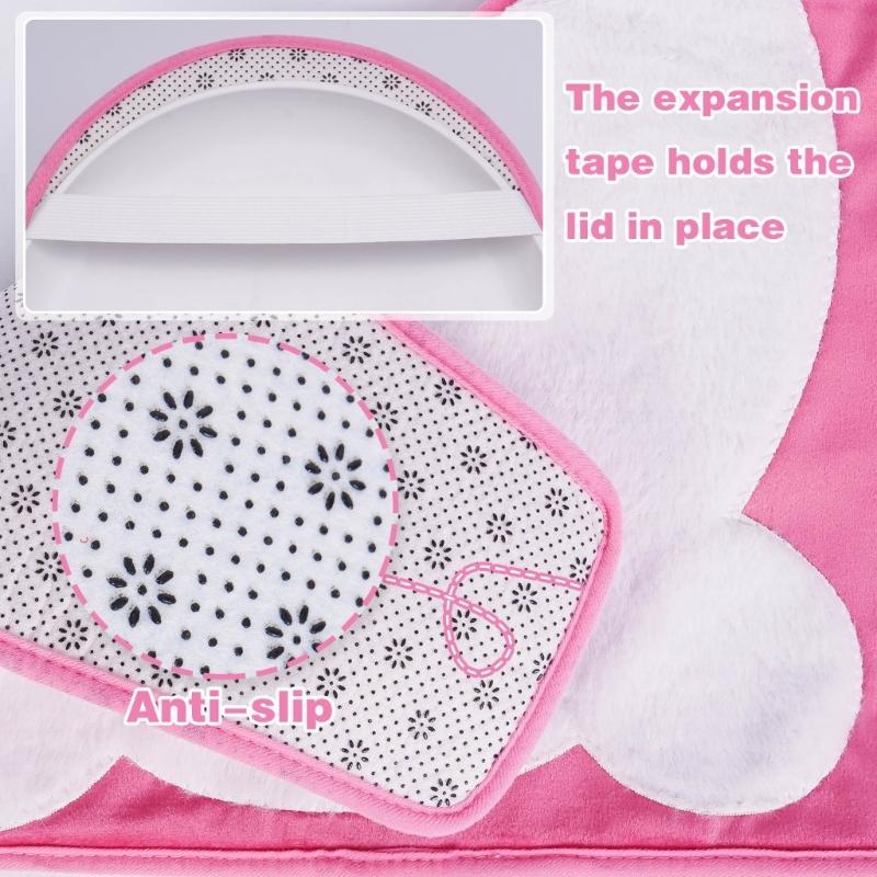Elastic Easter Rabbit Toilet Seats Cover and Toilet Rugs U Shaped Adds a Touch of Fun to Your Bathroom Decoration